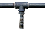 Black pipe fitting on black pipe for return side of hydraulics