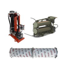 Collage of Diesel Dehydrator, fuel filter canister and fuel filter element